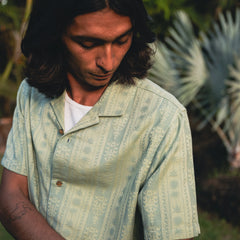 Gonzo Short Sleeve Button Up Shirt - Dusty Green