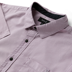 Made To Fade Short Sleeve Button Up Shirt - Washed Dusty Lilac