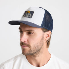 Station Trucker Snapback Hat - White/Navy