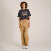 Moto Skele Boxy Crop Premium Tee - Faded Black