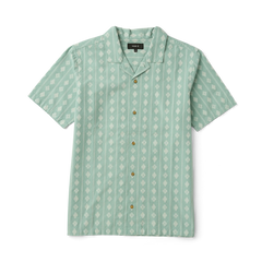Gonzo Short Sleeve Button Up Shirt - Hazy Blue Jacquard