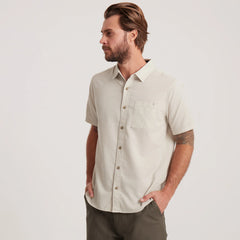Made To Fade Short Sleeve Button Up Shirt - Washed Bone