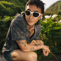Bless Up Trail Button Up Shirt - Onyx Floral