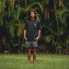 Moto Palm Premium Tee - Washed Black