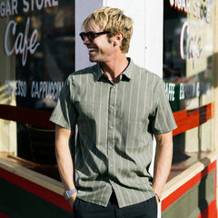 Bless Up Breathable Stretch Shirt - Military Stripes