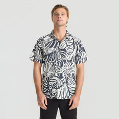 Bless Up Breathable Stretch Shirt - Black Monstera