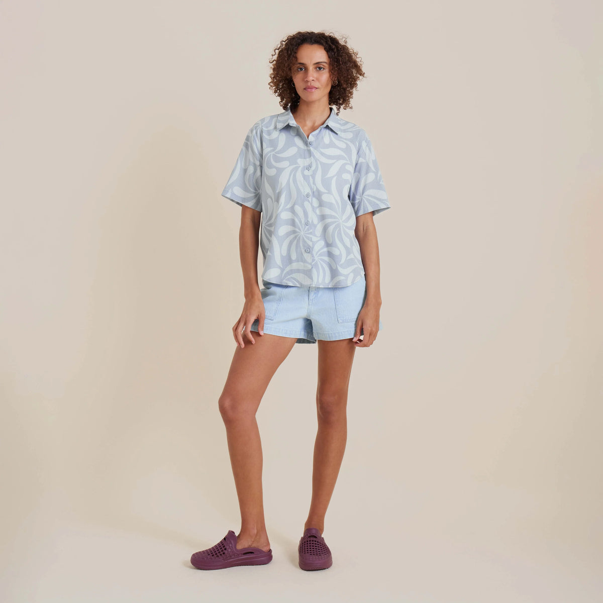 Bless Up Breathable Stretch Shirt - Dusty Sky