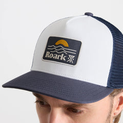 Station Trucker Snapback Hat - White/Navy