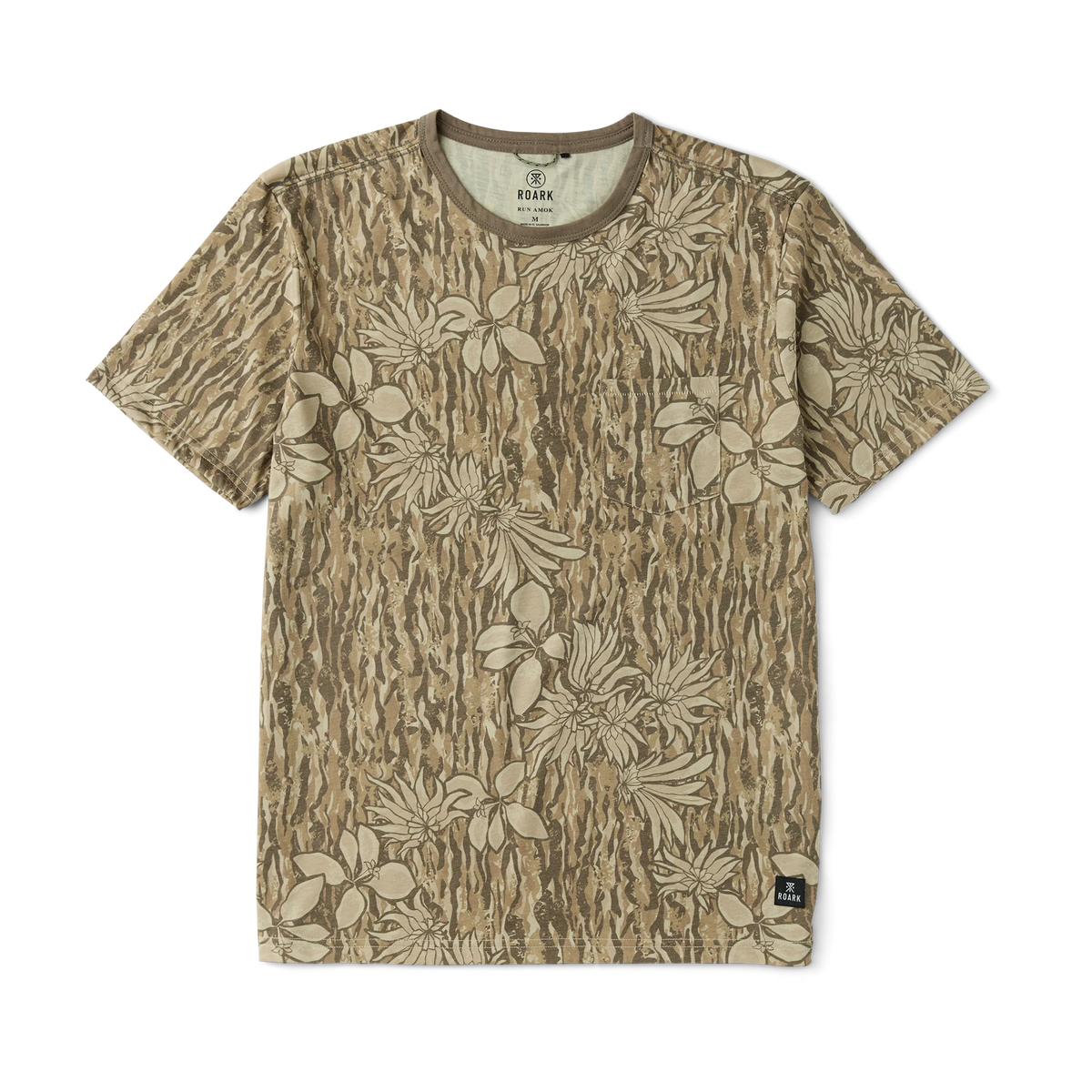 Mathis Active Tie Dye Pocket Short Sleeve Tee - Khaki Tie Dye