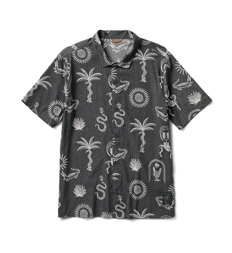 Bless Up Trail Button Up Shirt - Black & White