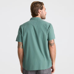 Made To Fade Short Sleeve Button Up Shirt - Washed Slate Green