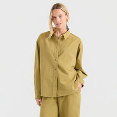 Costa Button Up Shirt - Dusty Olive