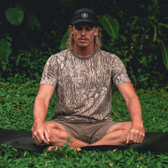 Mathis Active Tie Dye Pocket Short Sleeve Tee - Khaki Tie Dye
