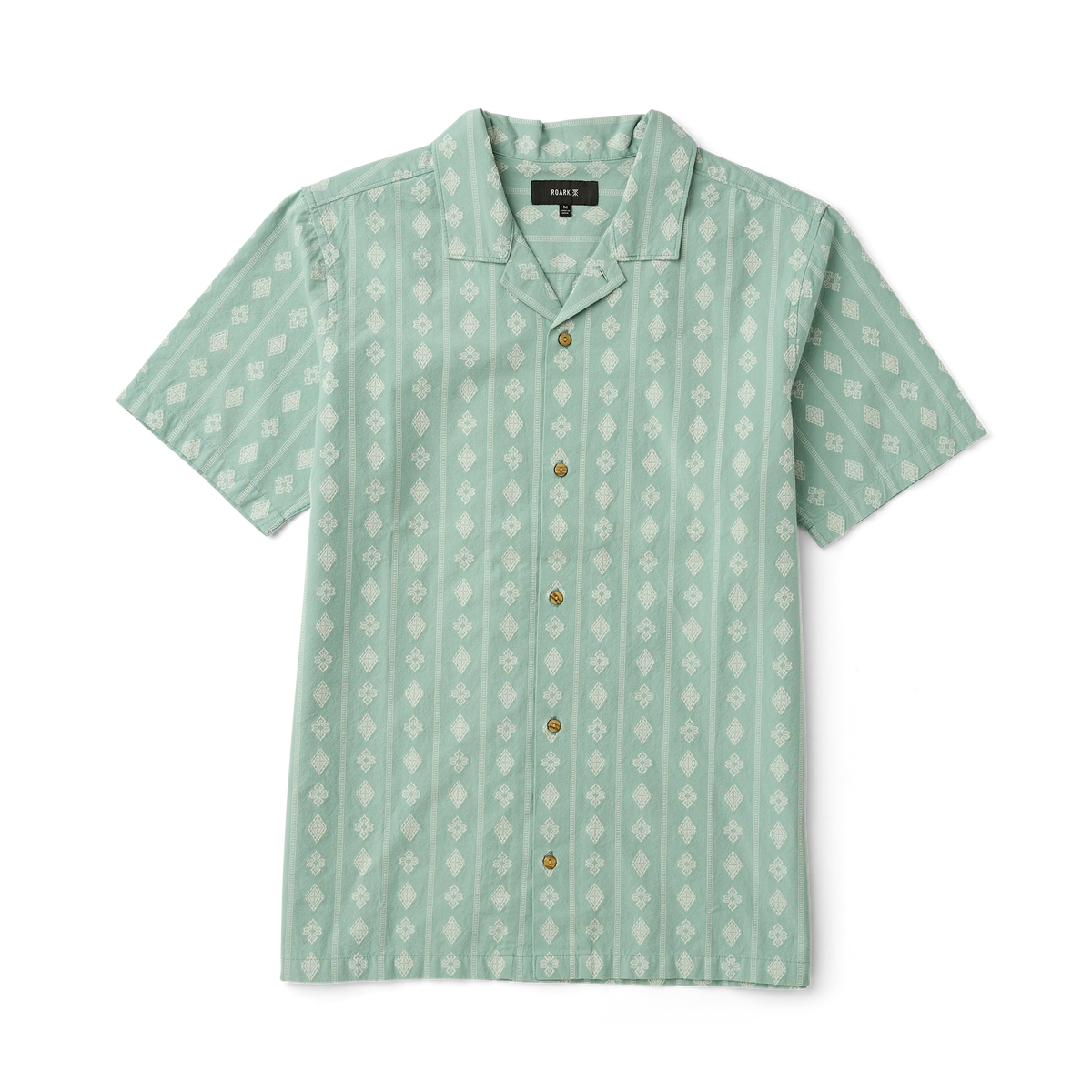 Gonzo Short Sleeve Button Up Shirt - Hazy Blue Jacquard