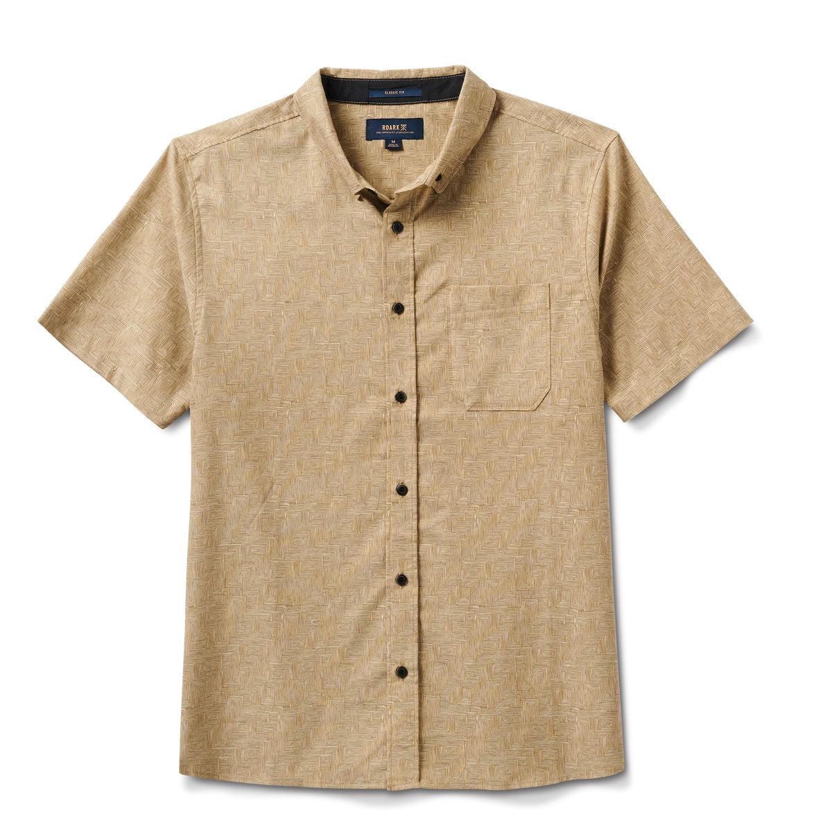Scholar Stretch Organic Short Sleeve Button Up Shirt - Fern